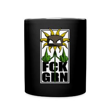 FCK GRN. Landwirtschaft Bauer Agrar Protest Shirt - Tasse einfarbig - Schwarz - Vorne