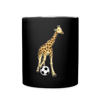 Giraffe Soccer Player Soccer - Full Colour Mug - black - Front