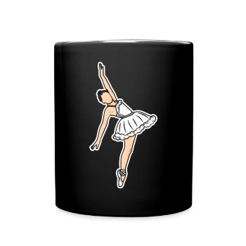Ballettmädchen Skizze - Tasse einfarbig - Schwarz - Vorne