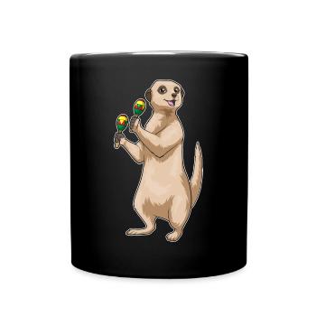 Musique de hochet du musicien de suricate - Mug uni - noir - Devant