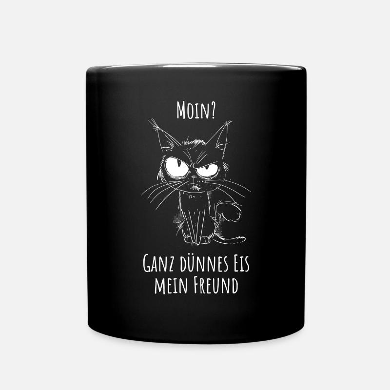 Moin? Ganz dünnes Eis mein Freund - Tasse einfarbig - Schwarz