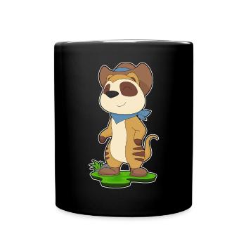 Meerkat Cowboy Cowboy Hat - Full Colour Mug - black - Front