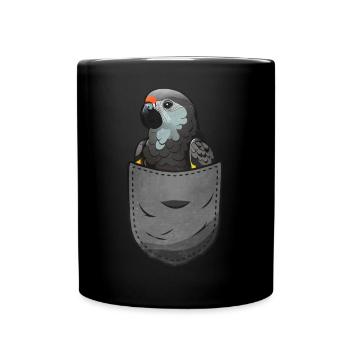 Cadeau de perroquet gris africain - Mug uni - noir - Devant