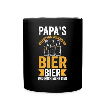 Papa Bière Père Fête des Pères - Mug uni - noir - Devant