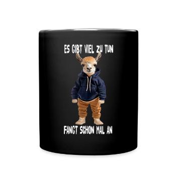 There's a lot to do, let's start - Full Colour Mug - black - Front