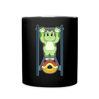 Turtle Bodybuilder Pull-ups Bodybuilding - Full Colour Mug - black - Front