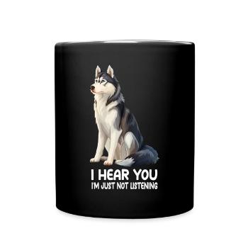 Husky - Tasse einfarbig - Schwarz - Vorne