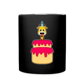 Gâteau d’anniversaire girafe - Mug uni - noir - Devant