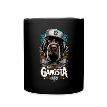 German Wirehaired Gangsta Dog Gift - Full Colour Mug - black - Front