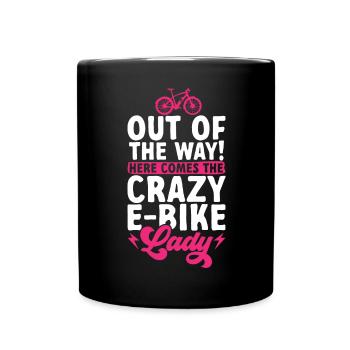 Electric Bike Cycling Biker E-Bike - Full Colour Mug - black - Front