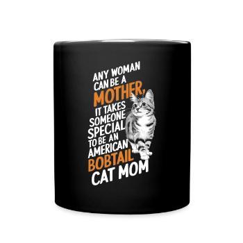 Katze American Bobtail Geschenk - Tasse einfarbig - Schwarz - Vorne