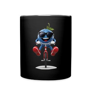 Blueberry Radfahren auf dem Fahrrad Geschenk - Tasse einfarbig - Schwarz - Vorne