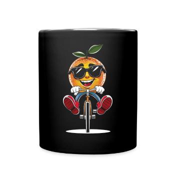 Mandarin Radfahren auf Fahrrad-Geschenk - Tasse einfarbig - Schwarz - Vorne