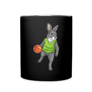 Hase Basketballspieler Basketball Sport - Tasse einfarbig - Schwarz - Vorne