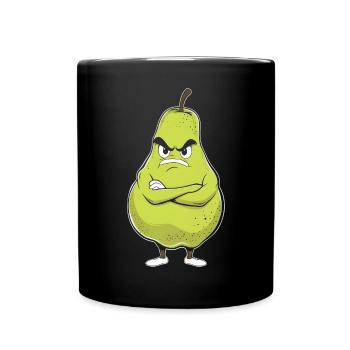 Birne - Tasse einfarbig - Schwarz - Vorne