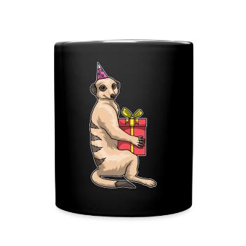 Chapeau de fête d’anniversaire de suricate - Mug uni - noir - Devant