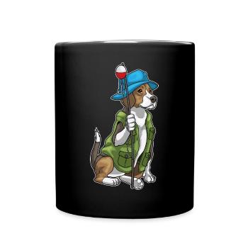 Canne à pêche pour pêche de pêche pour pêcheurs de pêche - Mug uni - noir - Devant