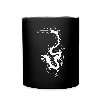 Weißer Rauch Drache - Tasse einfarbig - Schwarz - Vorne