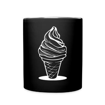 Eistüte Skizze - Tasse einfarbig - Schwarz - Vorne