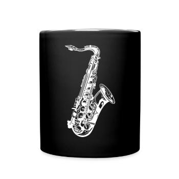 Saxophone Sketch - Full Colour Mug - black - Front