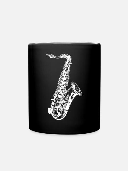 Saxophon Skizze - Tasse einfarbig - Schwarz