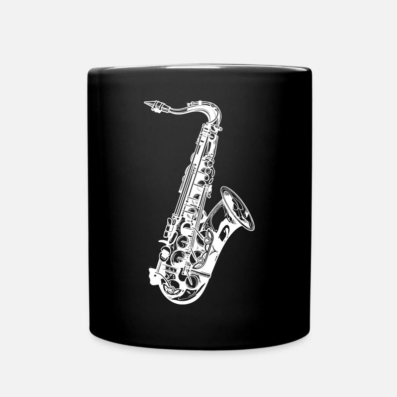 Saxophon Skizze - Tasse einfarbig - Schwarz