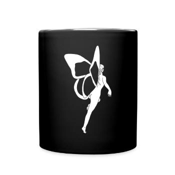 Femme papillon (blanc) - Mug uni - noir - Devant