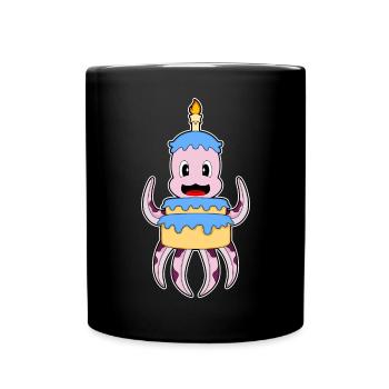 Gâteau d’anniversaire pieuvre - Mug uni - noir - Devant