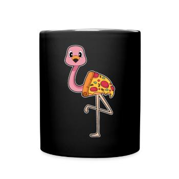 Pizza aux flamants roses - Mug uni - noir - Devant
