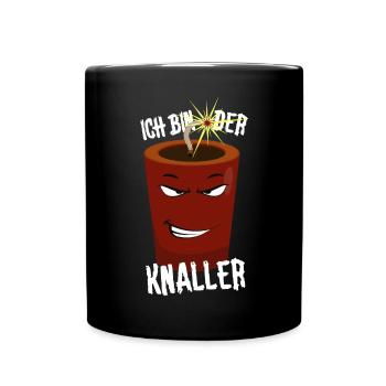 Silvester Knaller Pyro Pyrotechnik Silvesterparty - Tasse einfarbig - Schwarz - Vorne
