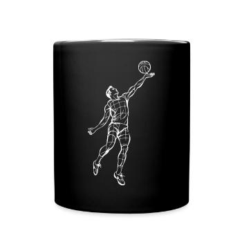 Volleyballspieler Skizze - Tasse einfarbig - Schwarz - Vorne