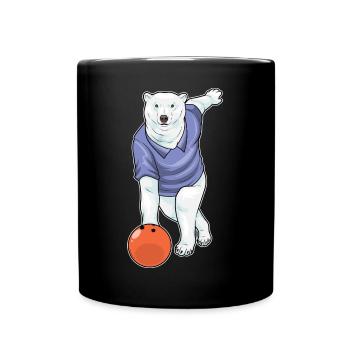 Polar Bear Bowling Bowling Ball - Full Colour Mug - black - Front