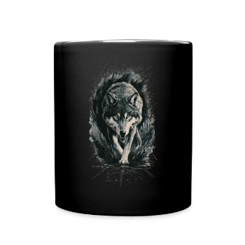 Wolf – Wilderness & Strength - Full Colour Mug - black - Front