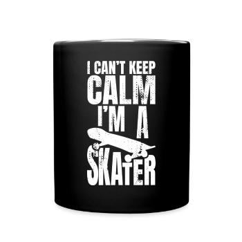 Kann nicht ruhig bleiben bin Skater - Tasse einfarbig - Schwarz - Vorne