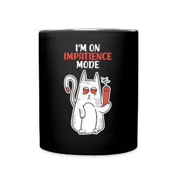 Chat impatient Impatience Mode - Mug uni - noir - Devant