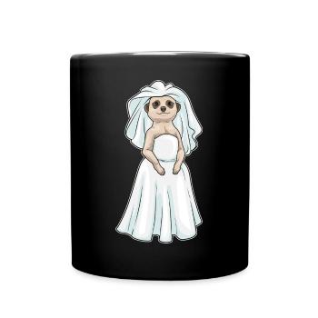 Suricate Voile de mariée Mariage - Mug uni - noir - Devant