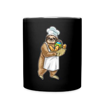 Faultier Ostern Backen - Tasse einfarbig - Schwarz - Vorne