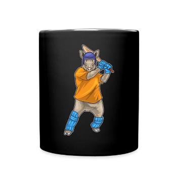Sanglier Cricket Batte de cricket - Mug uni - noir - Devant