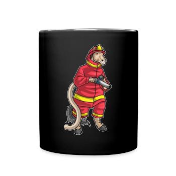Pferd Feuerwehrmann Feuerwehrschlauch Feuerwehr - Tasse einfarbig - Schwarz - Vorne