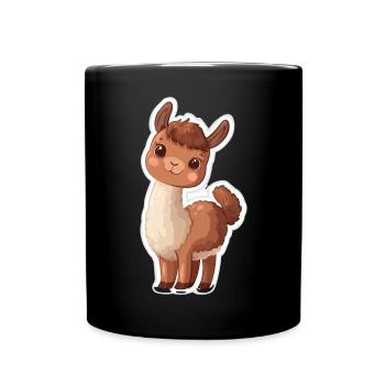 Llama Alpaca Llama Animal Gift - Full Colour Mug - black - Front