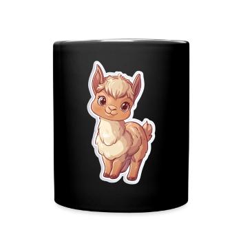Llama Alpaca Llama Animal Gift - Full Colour Mug - black - Front