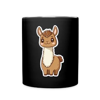 Llama Alpaca Llama Animal Gift - Full Colour Mug - black - Front