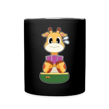 Giraffe Poker Pokerkarten - Tasse einfarbig - Schwarz - Vorne