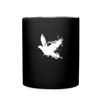 Weiße Taube Hochzeit - Tasse einfarbig - Schwarz - Vorne