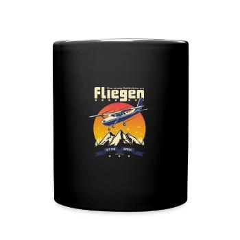 Fliegen Flieger Flugzeug Pilot Stewardess - Tasse einfarbig - Schwarz - Vorne