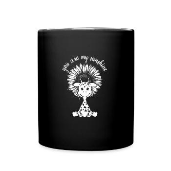 sonnenschein spruch tier niedlich - Tasse einfarbig - Schwarz - Vorne