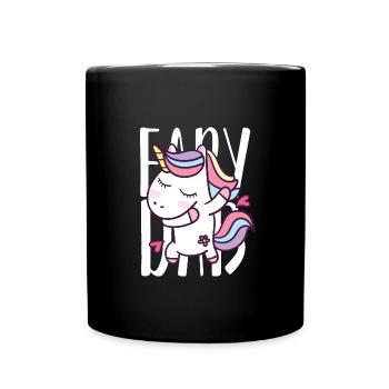 FAIRY DAB, Dabbing Unicorn, Unicorn Dab - Full Colour Mug - black - Front
