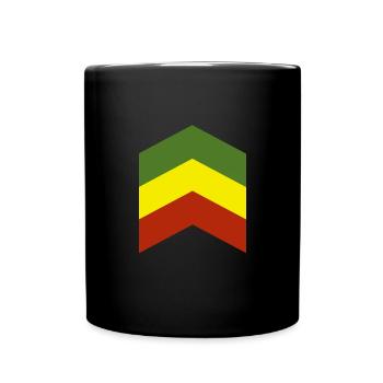 Reggae Rastafari Äthiopien-Farben - Tasse einfarbig - Schwarz - Vorne