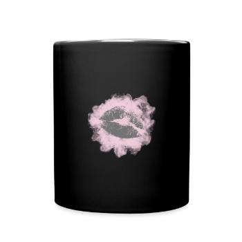 Lippen Bunt / Mund - Tasse einfarbig - Schwarz - Vorne