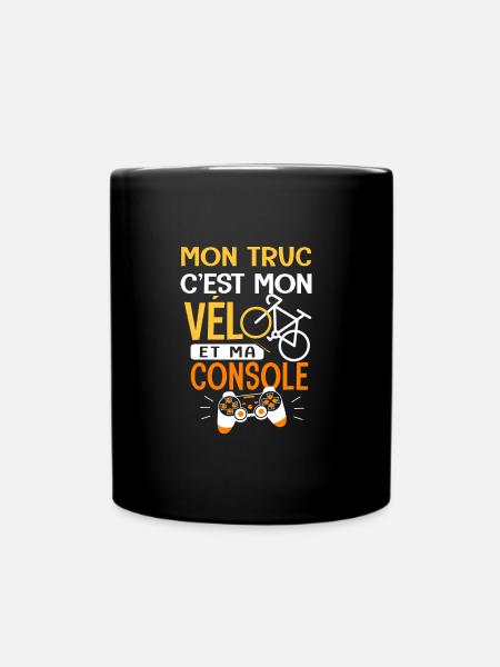 Vélo Mon truc c est mon velo et ma console velo - Mug uni - noir